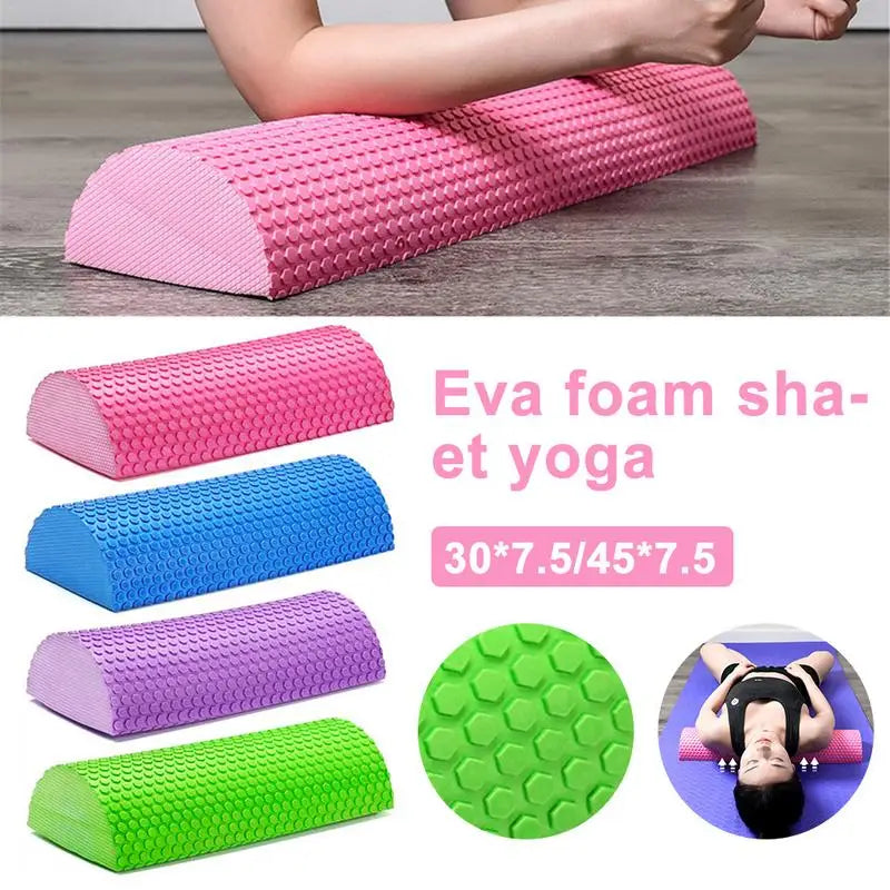 Half round Eva Foam Roller for Yoga Pilates Fitness Equipment Balance Pad Yoga Blocks with Massage Floating Point 30-45Cm