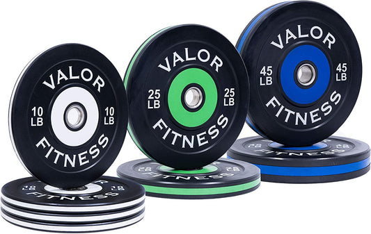 Olympic Bumper Plates for Weight Lifting Strength & Conditioning Cross Training Workouts Sold in Pairs Singles Sets